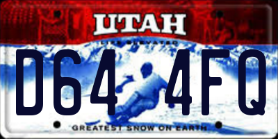 UT license plate D644FQ
