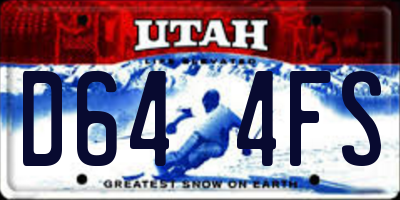UT license plate D644FS