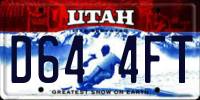 UT license plate D644FT