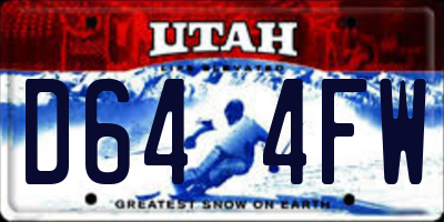 UT license plate D644FW