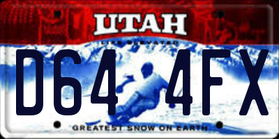 UT license plate D644FX