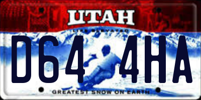 UT license plate D644HA