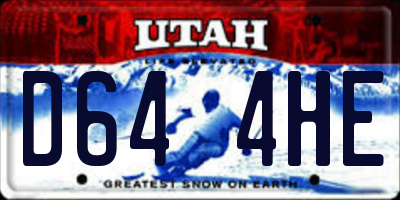 UT license plate D644HE