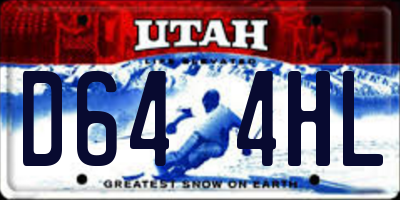 UT license plate D644HL