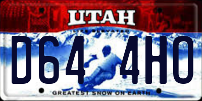 UT license plate D644HO