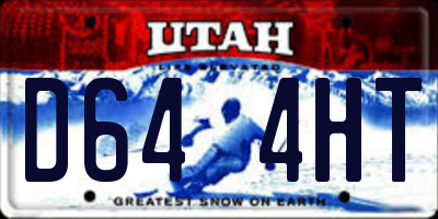UT license plate D644HT