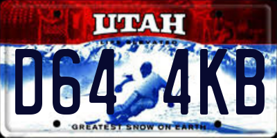 UT license plate D644KB