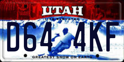 UT license plate D644KF