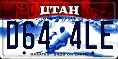 UT license plate D644LE