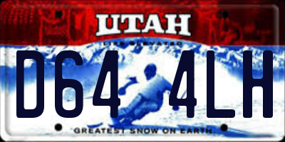 UT license plate D644LH