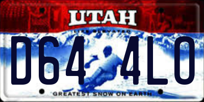 UT license plate D644LO