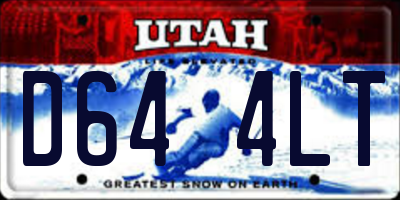 UT license plate D644LT