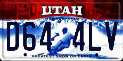 UT license plate D644LV