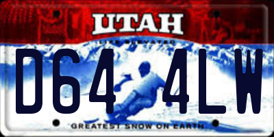 UT license plate D644LW