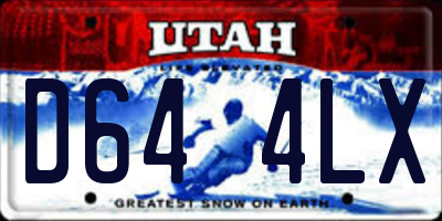 UT license plate D644LX