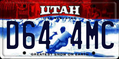 UT license plate D644MC