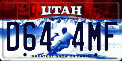UT license plate D644MF