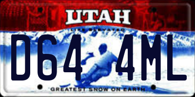 UT license plate D644ML