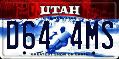 UT license plate D644MS