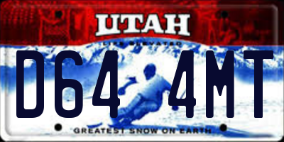 UT license plate D644MT