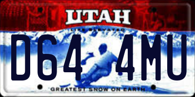 UT license plate D644MU
