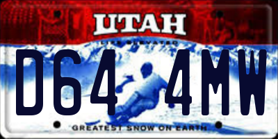 UT license plate D644MW