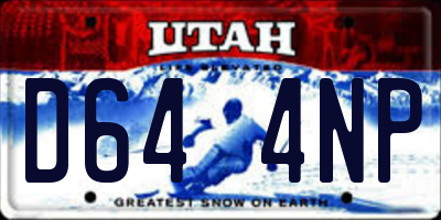 UT license plate D644NP