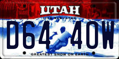 UT license plate D644OW