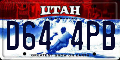 UT license plate D644PB