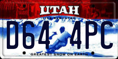 UT license plate D644PC
