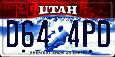 UT license plate D644PD
