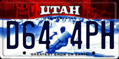 UT license plate D644PH