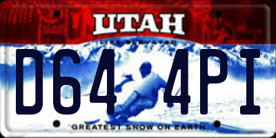 UT license plate D644PI