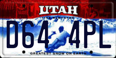 UT license plate D644PL