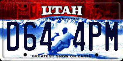 UT license plate D644PM