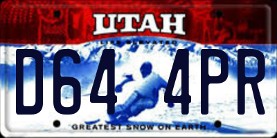 UT license plate D644PR
