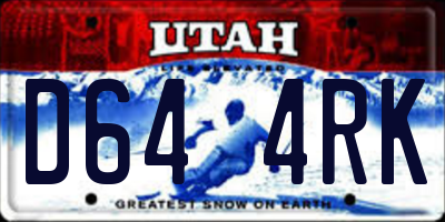 UT license plate D644RK