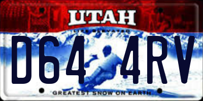 UT license plate D644RV
