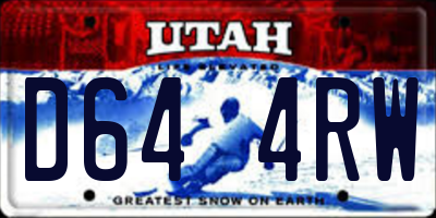 UT license plate D644RW