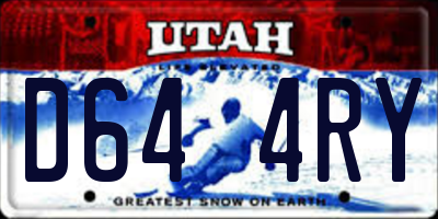 UT license plate D644RY