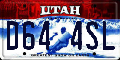 UT license plate D644SL