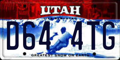 UT license plate D644TG