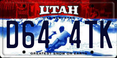 UT license plate D644TK