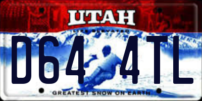 UT license plate D644TL