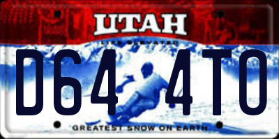 UT license plate D644TO