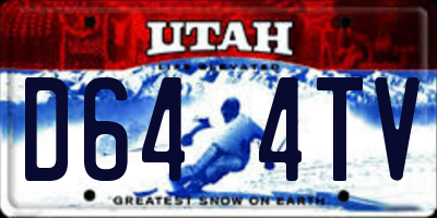 UT license plate D644TV