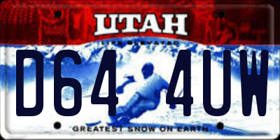UT license plate D644UW