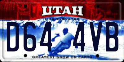 UT license plate D644VB