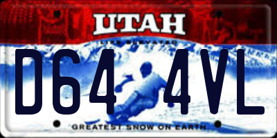UT license plate D644VL