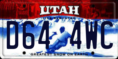 UT license plate D644WC